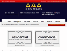 Tablet Screenshot of burglarbarsindallas.com